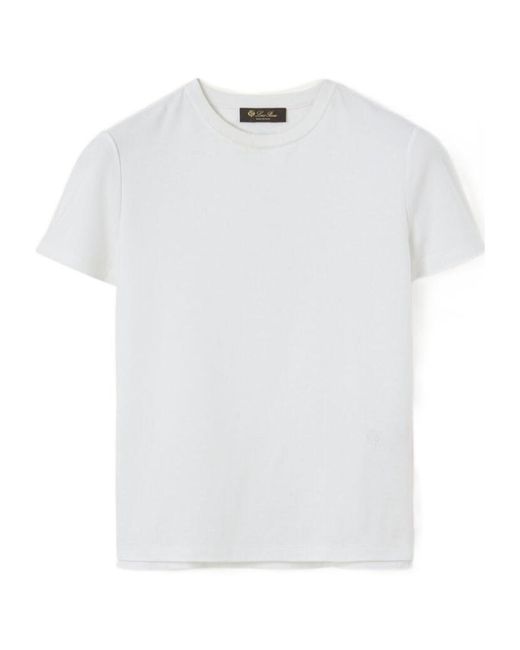 Loro Piana White Short Sleeved Crewneck T-Shirt