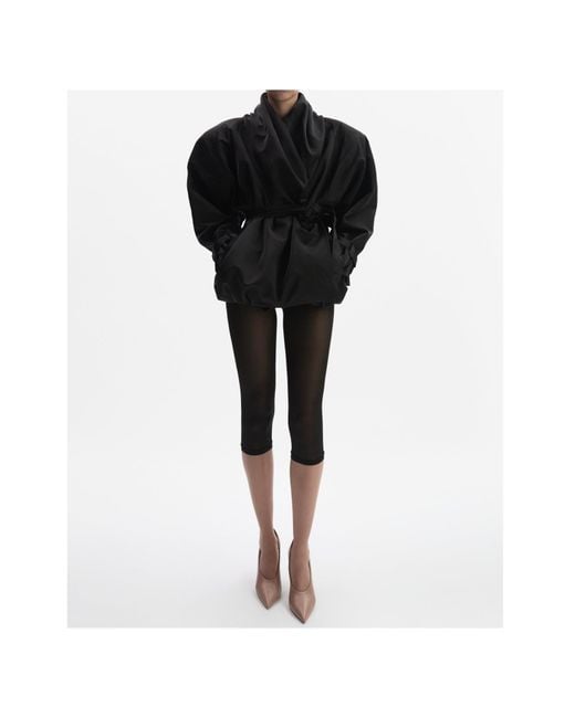 Magda Butrym Black Draped Collar Cotton-Silk Blend Jacket