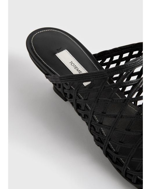 Totême Black Round-Toe Sandals