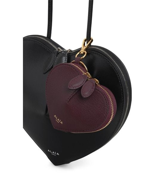 Alaïa Purple Heart-Shaped Zip Purse