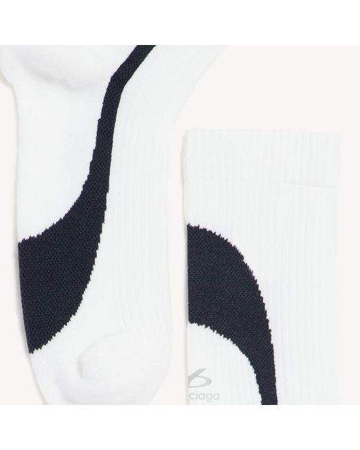 Balenciaga Blue Logo Ribbed Socks for men