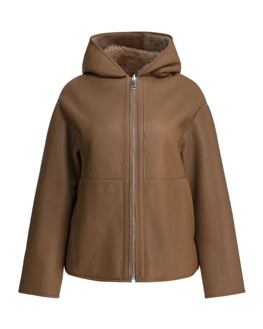 FURLING BY GIANI Brown Hooded Zip Jacket