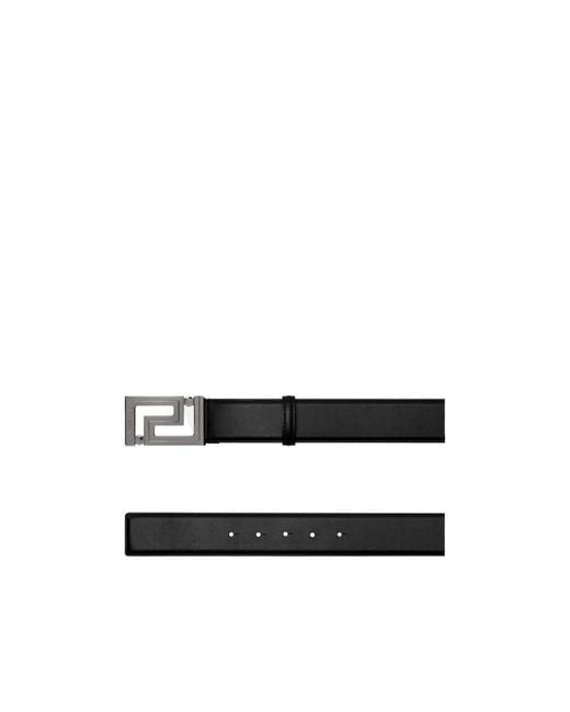 Versace White Greca Logo Engraved Belt for men