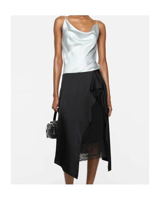 Acne Blue Shiny Satin Tank Top