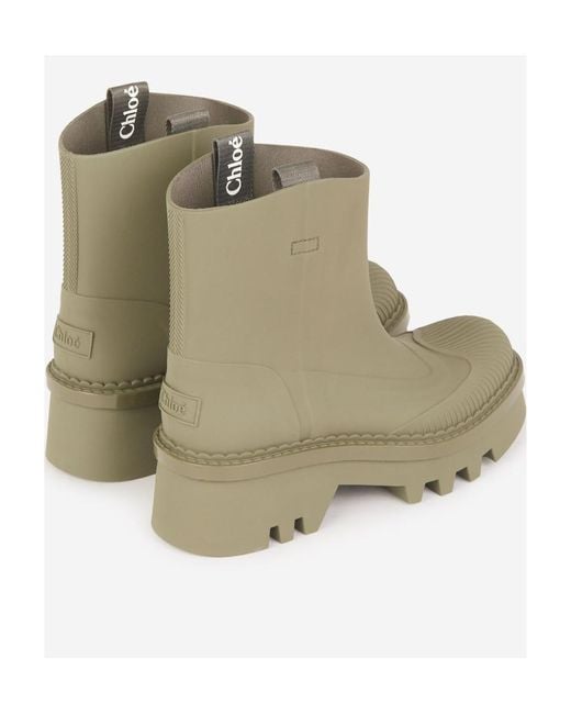 Chloé Green Round-Headed Short Boots