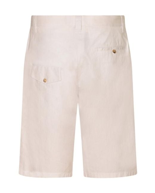 Moschino White Straight Leg Bermuda Shorts for men
