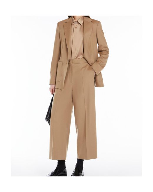 Max Mara Natural Studio Burano Cropped Wide Leg Trousers