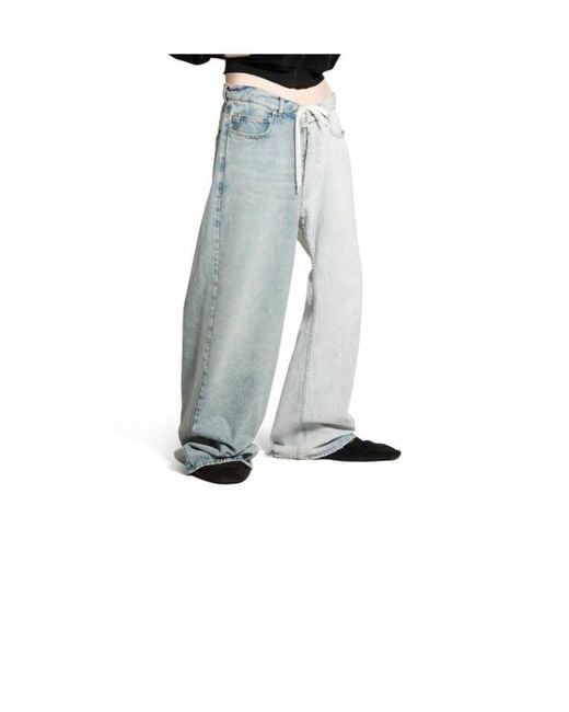 Balenciaga Blue Fifty-Fifty Jeans for men