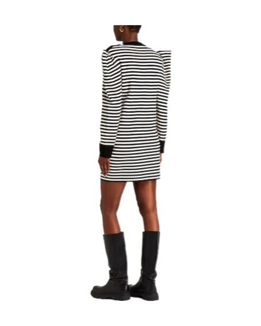 Max Mara Black Striped Long-Sleeve T-Shirt Dress