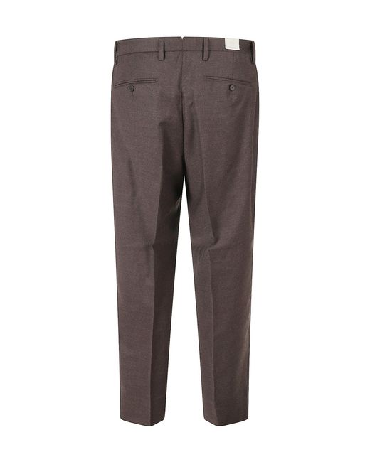 Briglia 1949 Gray Button-Detail Casual Trousers for men