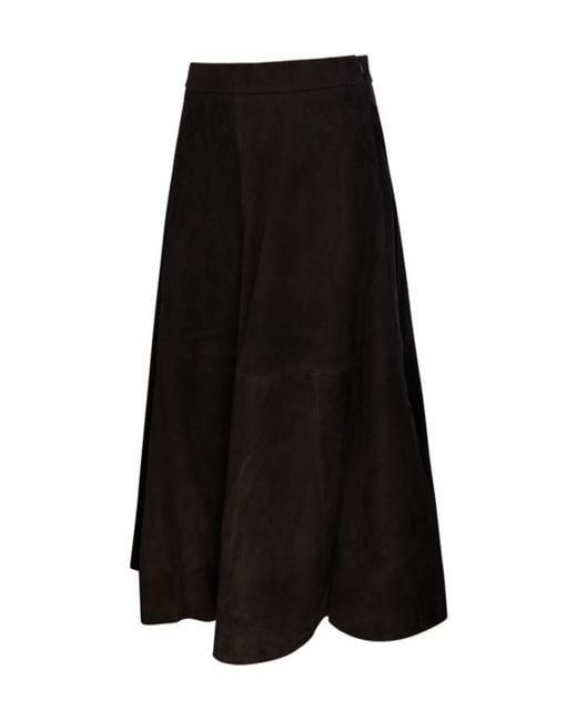 Rohe Black A-Line Midi Skirt
