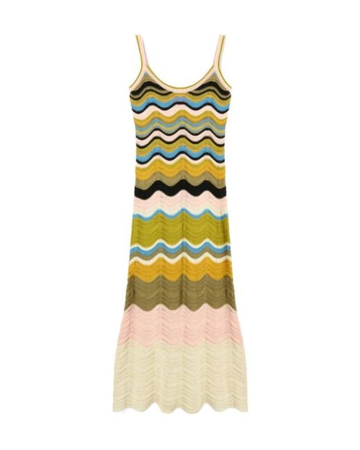 LaDoubleJ Metallic La Doublej Wave Knit Midi Dress