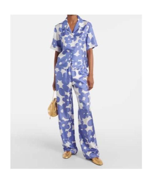 Marni Blue Floral Silk Shirt