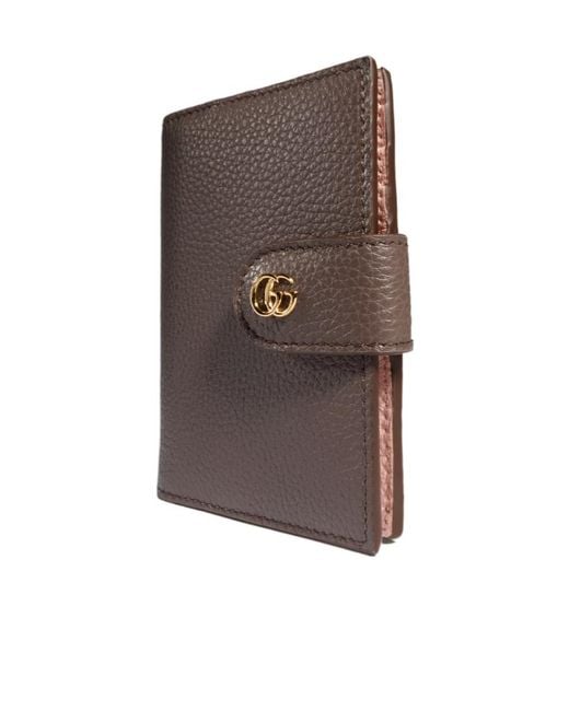 Gucci Brown Bi-Color Gg Marmont Card Case