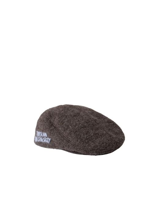 Ruslan Baginskiy Brown Embroidered Wool-Blend Flat Cap