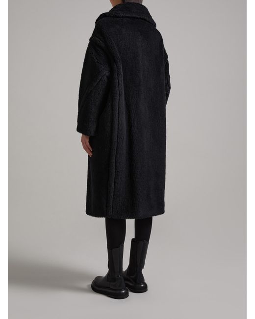 Max Mara Black Tedgirl Button-Up Long Coat