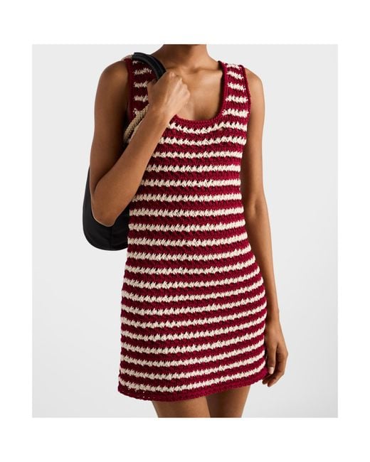 Prada Red Cotton Crochet Mini-Dress