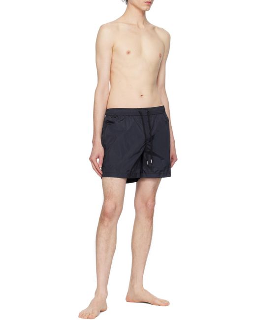 Moncler Black Logo Patch Drawstring Swim Shorts for men