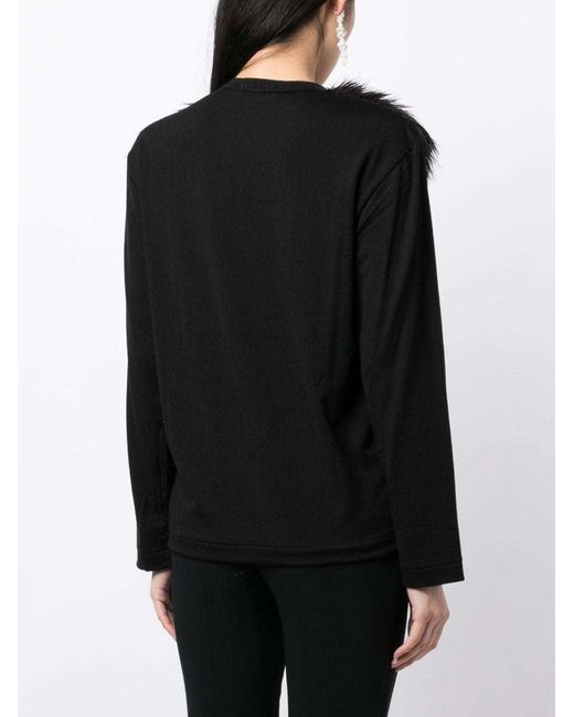Comme des Garçons Black T-Shirt With Round Neck And Long Sleeves