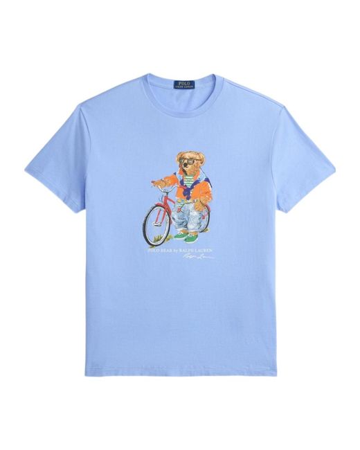 Polo Ralph Lauren Blue Short Sleeves Summer Bear T-Shirt for men