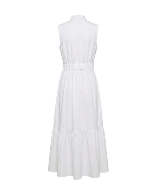 Peserico White Mandarin Collar Dress