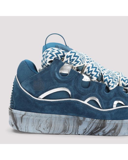 Lanvin Blue Curb Lace-Up Sneakers for men