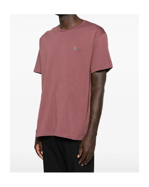 Vivienne Westwood Purple Orb-Embroidered T-Shirt for men