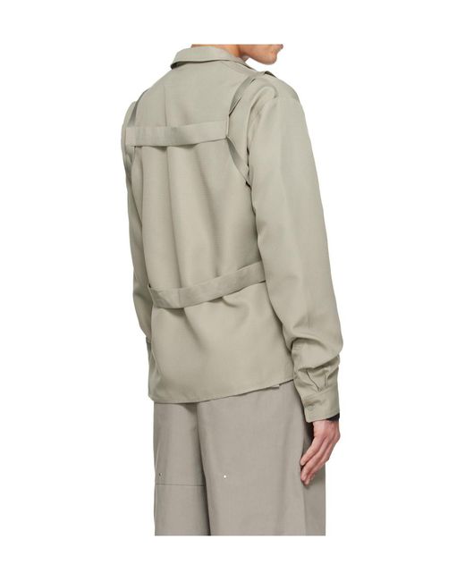 HELIOT EMIL Gray Sinew Collared Shirt for men