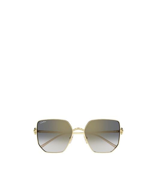 Cartier Metallic Butterfly Frame Sunglasses
