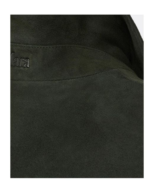 Max Mara Green Button-Fastening Suede Jacket