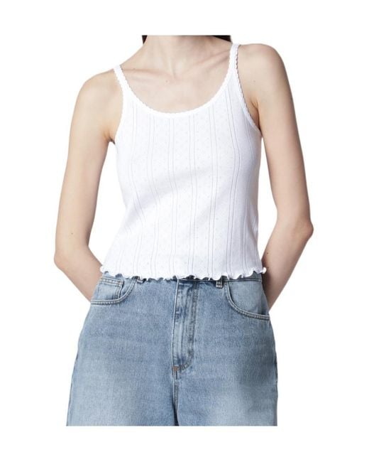 Rohe Blue Pointelle Tank Top