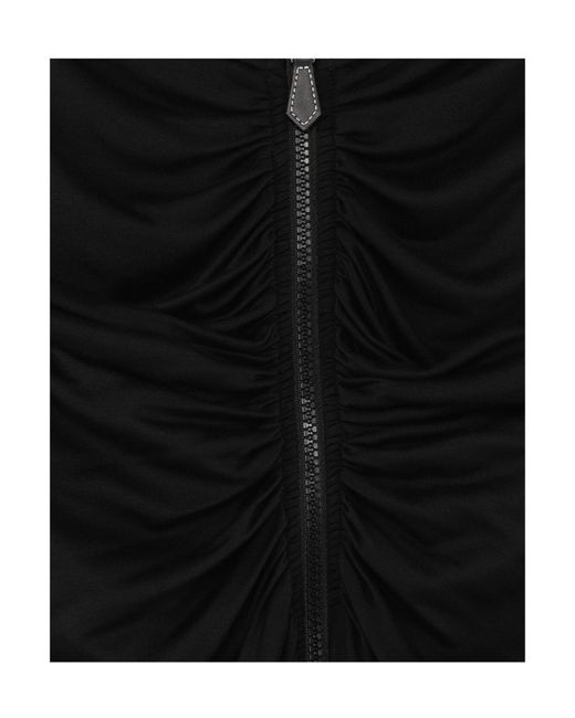 Burberry Black Solid Color Elastic Waist Midi Skirt