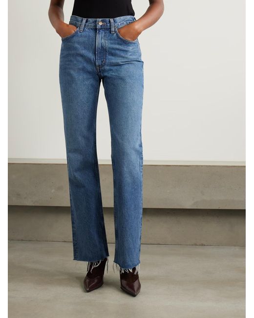 Agolde Blue High-Waisted Bootcut Denim Trousers
