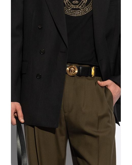 Versace White Pattern-Printed Belt for men