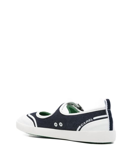 CAREL PARIS White Buckle Strap Trainers