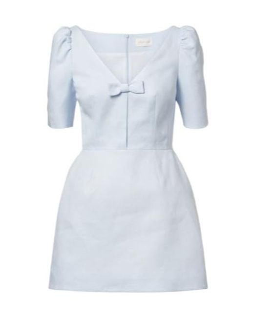 ShuShu/Tong Blue Bow-Detail Linen Minidress
