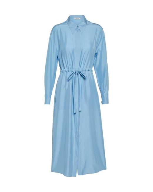 Dorothee Schumacher Blue Lapel Long-Sleeved Dress