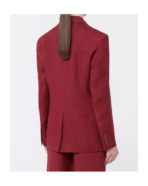 Max Mara Red Studio Bello Single-Breasted Blazer