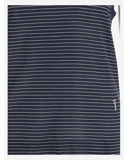 AMI Blue Ami Striped Sleeveless Top