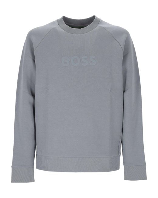 Boss Gray Crew Neck Long-Sleeved Sweatshirt for men