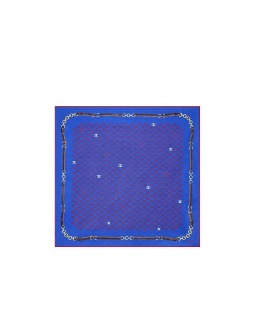 Céline Blue Patterned Silk Scarf