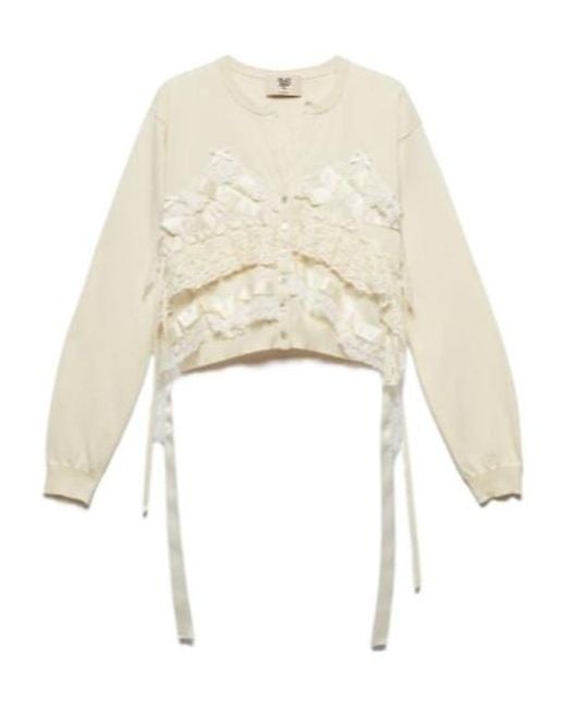 Aniye By Natural Angie Lace Trim Cropped Cardigan