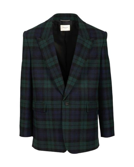 Saint Laurent Black Tartan Jacket for men