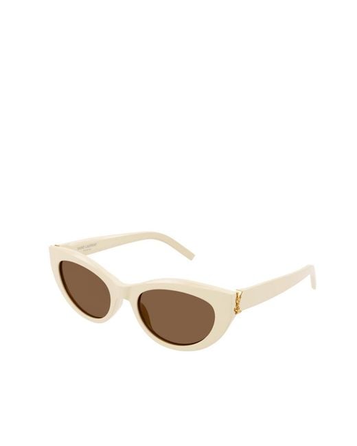Saint Laurent White Eyewear Cat-Eye Frame Sunglasses