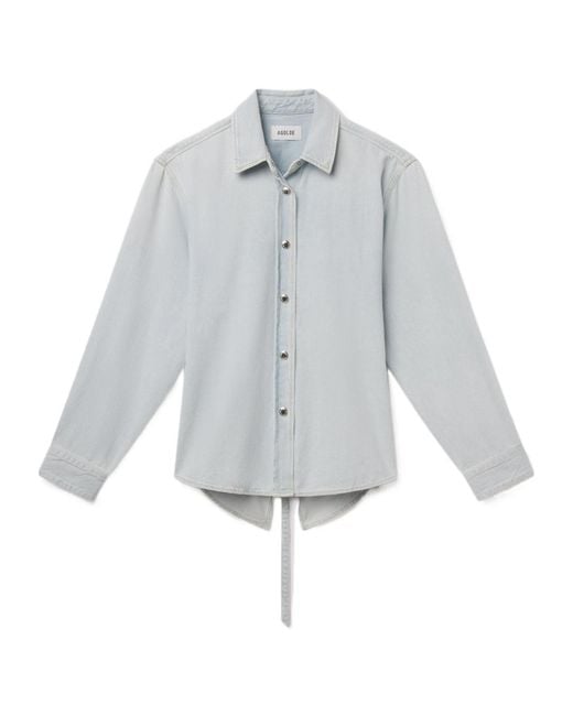 Agolde Gray Long-Sleeved Buttoned Denim Shirt