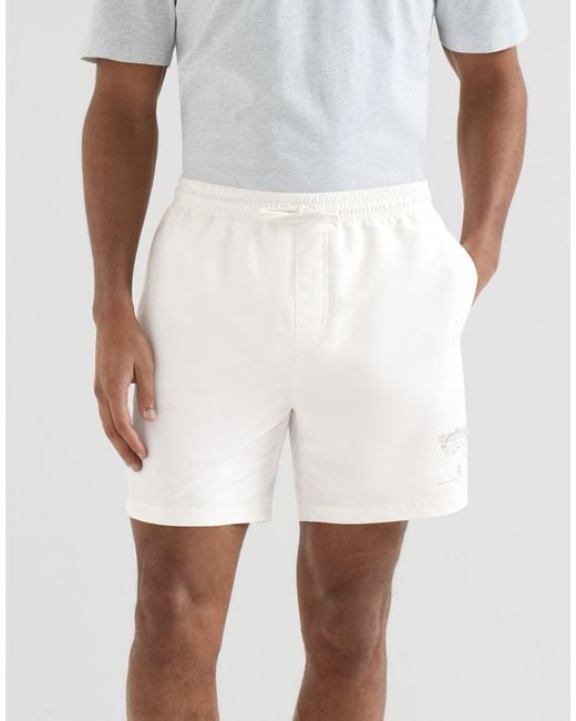 Brunello Cucinelli White Swim Shorts for men