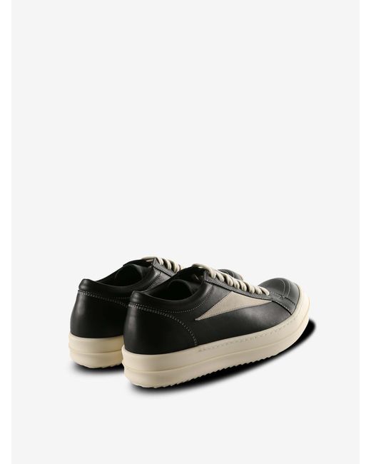 Rick Owens Black Leather Sneakers