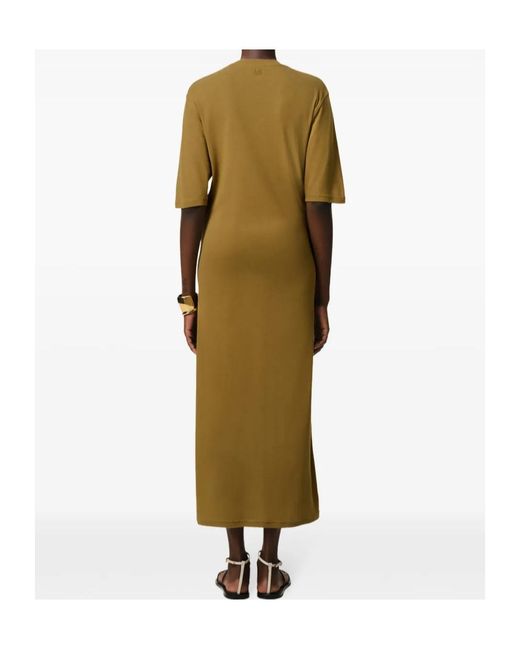 AMI Green Short-Sleeve Midi Dress