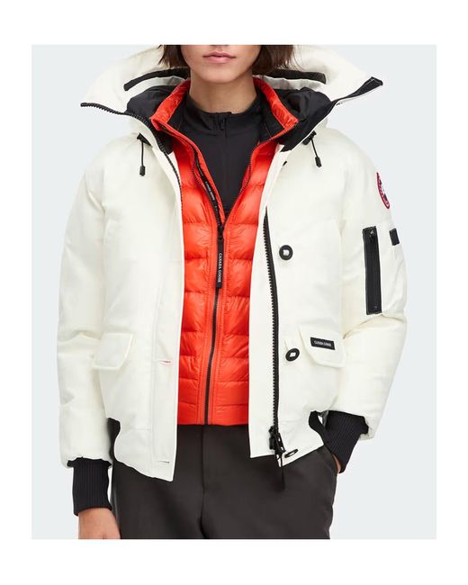 Canada Goose White Hooded Puffer Jacket