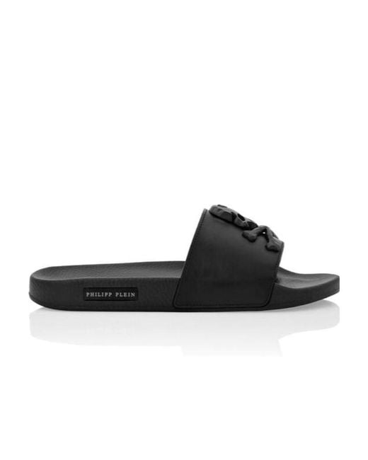 Philipp Plein Black Logo Details, Flip-Flops for men